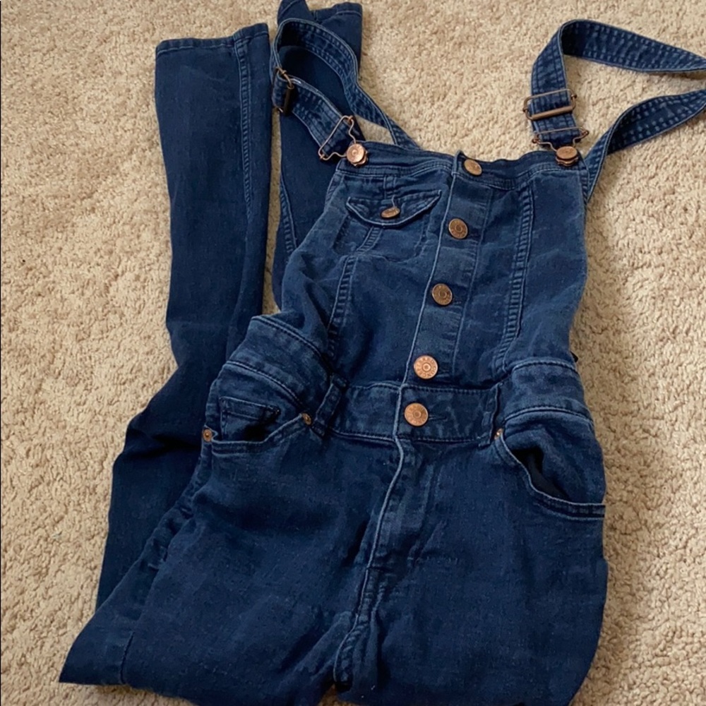 Dark Blue Denim Overalls